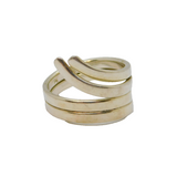 Sterling Silver Double Strand Wrap Around Studio Band Ring Modern c1990 Size Q