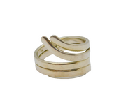 Sterling Silver Double Strand Wrap Around Studio Band Ring Modern c1990 Size Q