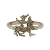 Sterling Silver Studio Dragon Form Dress Ring Vintage c1970s