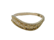 Sterling Silver Patterned Wavy Band Dress Ring Vintage c1970 Size L