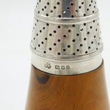 Sterling Silver & Wooden Modernist Sugar Caster Antique 1933 London