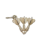Sterling Silver Set Of Darts Charm Pendant Vintage c1970