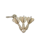 Sterling Silver Set Of Darts Charm Pendant Vintage c1970