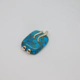 Mexican Sterling Silver Natural Turquoise Studio Pendant Modern c1990s