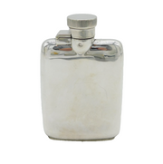 Art Deco Sterling Silver 2oz Hipflask Antique 1932 London