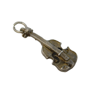 Sterling Silver Musical Violin Charm Pendant Vintage c1970