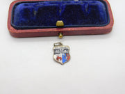 Sterling Silver and Enamel Killarney Travel Shield Charm Pendant Vintage c1970
