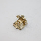 Sterling Silver Opening Telephone With Message Charm Pendant Vintage c1970