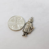 Sterling Silver Dairy Maid Charm Pendant Vintage c1970