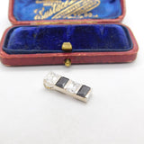 Sterling Silver Sapphire & Diamond Paste Drop Charm Pendant Vintage c1970