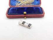 Sterling Silver Sapphire & Diamond Paste Drop Charm Pendant Vintage c1970