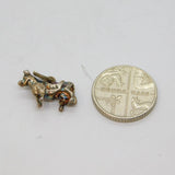 Sterling Silver Dairy Cow Form Charm Pendant Vintage c1970s
