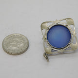 Sterling Silver Blue Hardstone Drop Charm Pendant Vintage c1970s