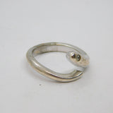 Sterling Silver Diamond Snake/Serpent Style Band Ring Vintage c2000 Size L 1/2