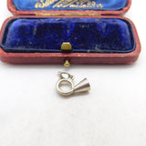 Sterling Silver Brass Bugle Trumpet Charm Pendant Vintage c1970