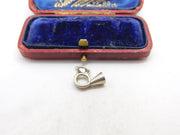 Sterling Silver Brass Bugle Trumpet Charm Pendant Vintage c1970