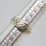 Sterling Silver Celtic Style Patterned Spinning Band Ring Vintage c1970 Size U