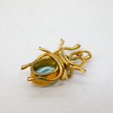 Edwardian Rolled Gold & Blue Paste Set Spider Pendant Antique c1910