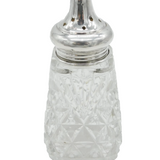 Sterling Silver Topped Cut Glass Sugar Caster Antique 1930 London Art Deco