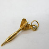 9ct Yellow Gold Darts Charm Pendant Vintage c1970s