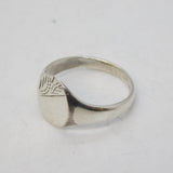 Sterling Silver Oval Form Signet Ring Antique c1930s Art Deco
