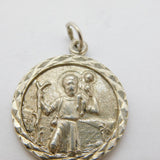 Sterling Silver St Christopher Travel Charm Pendant Vintage c1970s