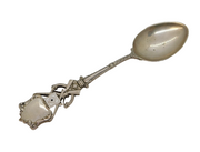 Sterling Silver Enamel Rifle Target Teaspoon Antique c1920 Art Deco