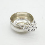 Edwardian Sterling Silver Floral Handled Porringer Antique 1905 London