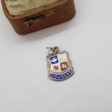 Sterling Silver Enamel Douglas Travel Shield Charm Pendant Vintage c1970