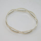 Sterling Silver Woven Design Solid Bangle Vintage c1990