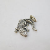 Sterling Silver Alligator Charm Pendant Vintage c1970