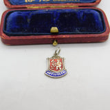 Sterling Silver and Enamel Sagittarius Shield Charm Pendant Vintage c1970