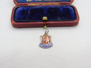 Sterling Silver and Enamel Sagittarius Shield Charm Pendant Vintage c1970