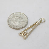 Sterling Silver Celtic Knot Drop Charm Pendant Vintage c1970s