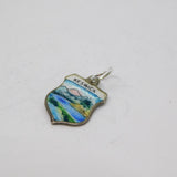 Sterling Silver 'Keswick' Travel Shield Souvenir Charm Pendant Vintage c1970