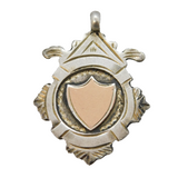Sterling Silver & Gold Fronted Sporting Fob Medal Antique 1919 Birmingham