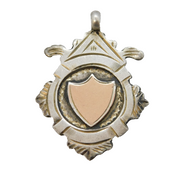 Sterling Silver & Gold Fronted Sporting Fob Medal Antique 1919 Birmingham