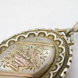 Victorian Aesthetic Movement Sterling Silver & Gold Locket Antique 1876