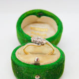 Victorian 18ct Yellow Gold & 0.2ct Diamond Crossover Ring Antique c1890