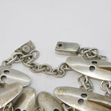 Mexican Studio Sterling Silver Tribal Mask Panel Bracelet Vintage c1970s