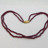 19th Century 9ct Gold & Almandine Garnet Two-Strand Necklace Antique c1880s