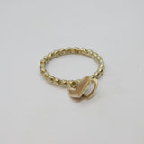 Sterling Silver Double Heart Charm Stacking Ring Vintage c2000 Size K 1/2