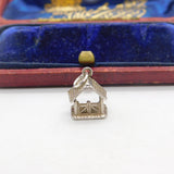 Sterling Silver Little Stable Charm Pendant Vintage c1970