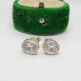 Pair of Sterling Silver Paste Set Stud Earrings Vintage c1970