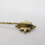 Victorian Sterling Silver Gilt Etruscan Starburst Stick Pin Antique c1890s