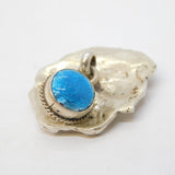 Art Nouveau Sterling Silver & Enamel Floral Button Antique 1900 London