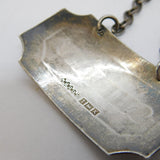 Sterling Silver Sherry Decanter Label Vintage 1984 Birmingham