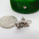 Sterling Silver Taurus Bulls Head Zodiac Charm Pendant Vintage c1970