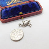 Sterling Silver Ostrich Bird Charm Pendant Vintage c1970