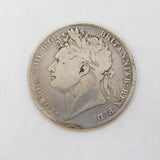 King George IV .925 Silver Half Crown Coin Antique 1821 Fair/Fine Condition